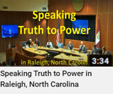 Speaking truth to power in Raleigh, NC